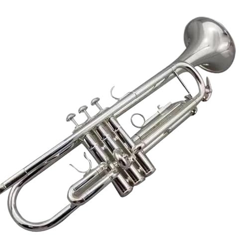 Trompete Silberne B-Profi-Trompete Komplett Aus Silber Gefertigt Mit Angenehmem Gefühl Und Hochwertigem Ton Trompeteninstrument