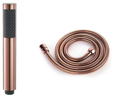 Zylindrischer Handbrause aus Edelstahl mit R Gold Brauseschlauch Schwarz/Gold/Weiß/Gebürstet/Grau/Chrom Badezimmer Duschbrause Handbrause