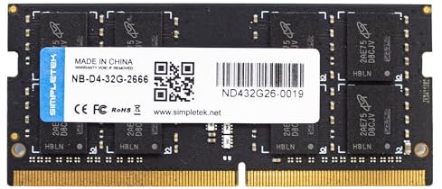 SIMPLETEK - Memoria RAM DDR4 32 GB 2666 MHz SO-DIMM módulo banco para Notebook AIO Laptop PC4-21300 DDR4-2666 (Bulk)