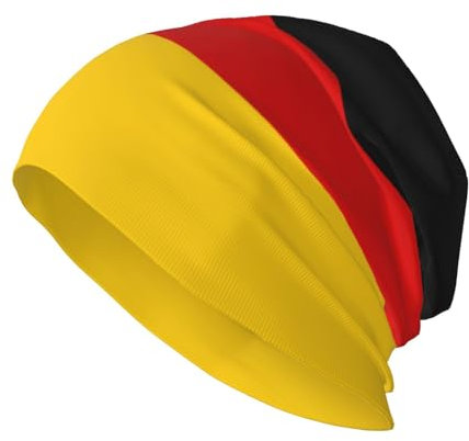 GUOLGP Wintermütze mit deutscher Flagge, Strickmütze, für Erwachsene, Herren, stilvolle und warme Beanie-Mütze, Laufmütze, Schwarz, Schwarz , Einheitsgröße