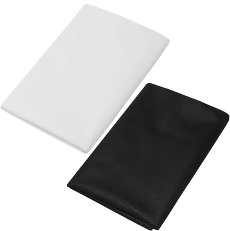 2 Stück Bügelvlies 100 x 200 cm zum Aufbügeln Vliesstoff Schnittstoff für Nähhandwerk Bügeleinlage für Bügelfalten Nähhandwerk Verstärkte Bekleidung (Schwarz Weiß)