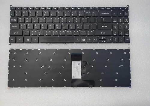 JYJYGDM Pièces d'ordinateur Portable Nouveau Taiwan for Acer Aspire A315-42G A315-54K A315-55G SF315-51 SF315-51G NoBacklight Noir Blanc Impression Notebook Clavier D'ordinateur Portable