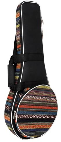 SECFOU Ethnic Style Mandolin Bag Padded Storage Pouch Lightweight Portable Compact Protective Case with Wear-resistant Material for Acoustic and Electric Mandolins