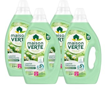 Maison Verte - Lessive Liquide - Parfum Fraîcheur d'Ete - Lessive Détachante - Spécial Peaux Sensibles - Efficace dès 20°C - 5 Enzymes Actives d'Origine Naturelle - Sans Conservateurs - 132 Lavages