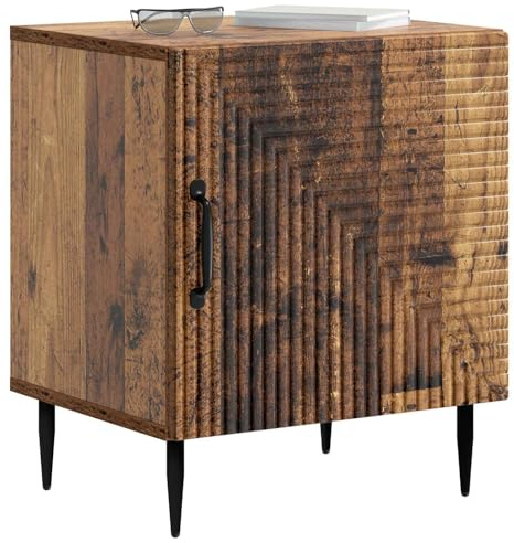 vidaXL Nachttisch 2 pcs Altholz 43 x 34,5 x 50 cm Holzwerkstoff, Vintage Nachttisch, rechteckiger Stauraum, kompakter Beistelltisch, Elegantes Schlafzimmermöbel, praktischer Organizer
