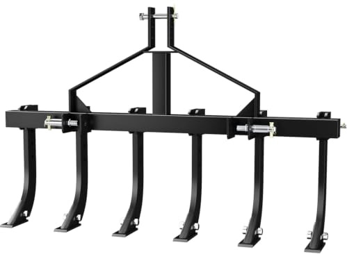 Scarificateur Burin Manuel 3 Points 122cm pour Tracteur Cat-0 & Cat-1 | à 6 Dents Amovibles, Outil Robuste Pour Aménagement Paysager
