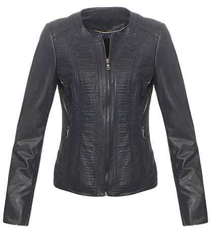 Hollert German Leather Fashion Lederjacke - PATI Damen Echtleder Jacke Bikerjacke Übergangsjacke Lammnappa Leder