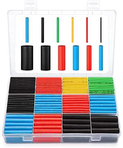 Eventronic Guaina Termorestringente 560 Pezzi, Impermeabile IP56, Totale 25,2 m, in 5 Colori, 12 Misure, Tdeale per l'isolamento Elettrico e le Connessioni dei Fili, Alta Resistenza, Non Sbiadisce Mai
