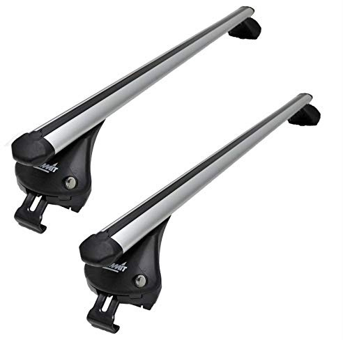 Summit SUP-957C Premium Integrated Railing Bar for Cars with Running Rails, Aluminium, Set of 2