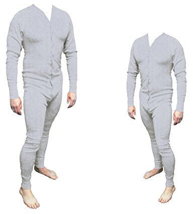 Running Bear Long John Western Unterwäsche grau Einteiler Baumwolle Gr. 4XL Cowboy Unterhose