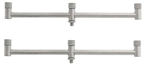 G8DS® 2 Stück Buzzbar Edelstahl 30 cm 3 Ruten Angeln Karpfenangeln Rautenauflage Rute