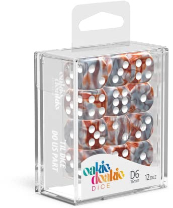 Oakie Doakie Dice Unisex – Erwachsene W6 Würfel 16 mm Gemidice, Silver-Rust