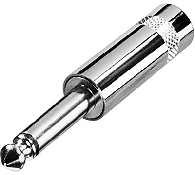 REAN 6,3mm 2-pol Klinkenstecker vernickelte Kontaktflächen - NYS201 (2pol - Ø - 6mm, Silber/Silber)