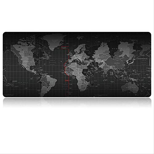 DHSBD 60X30 / 70X30 / 80X30Cm / 80X40 / 90X40Cm Mapa del Mundo Bloqueo De Borde Alfombrilla De Ratón Gamer Computadora Grande Teclado Estera Mesa Juego Alfombrilla De Ratón 70X30Cm