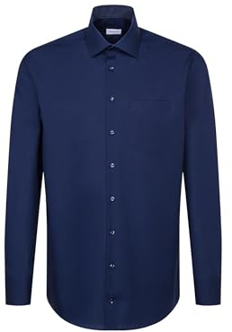 Seidensticker Men's Business Shirt - Regular fit - Non-Iron - Kent Collar - Long Sleeve - 100% Cotton