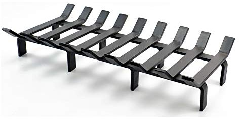 Hi Flame Garden & Home Fireplace Log Grate Heavy Duty Solid Steel Indoor Chimney Hearth for Outdoor Kindling Tools Pit Wrought Iron Wood Stove Firewood Burning Rack Holder (20 inch)