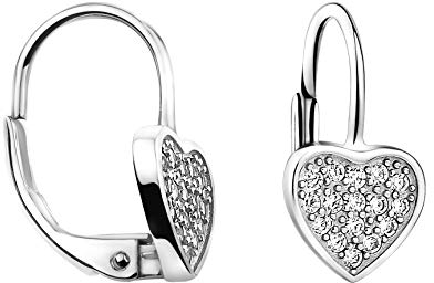 SOFIA MILANI - Damen Ohrringe 925 Silber - mit Zirkonia Steinen - Herz Ohrhänger - 20696