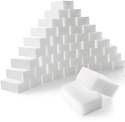 Paquete de 50 esponjas de Limpieza multifuncionales de melamina de 8 x 5 x 3 cm para Cocina, baño, Inodoro