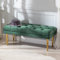 Wahson Samt Sitzbank Sitzhocker Flur Bettbank Polsterbank mit Metallbeinen Moderne Hockerbank für Schlafzimmer/Wohnzimmer/Flur (Grün)