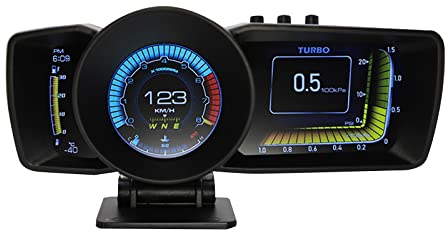 OBD Smart Gauge,Auto OBD2 + GPS HUD Armaturenbrett Display Head up Display Smart Messgerät Tachometer LCD-Instrument Mit Einstellbarer Halterung