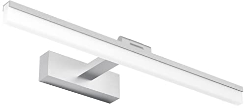 Klighten LED Spiegellampe 16W 50CM, 180° Rotation Badleuchte für Wandbeleuchtung und Badzimmer, Schminklicht Wandleuchte Badlampe, 6000K Kaltes Weiß, Silber