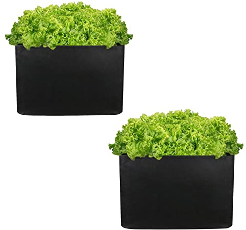 MEUMITY Pflanzentasche, 2 Stück, Filz, Pflanzbeutel, Garten, atmungsaktiv, Pflanzbeutel, Stoff, erhöhtes Beet, Pflanzgefäß für Tomaten, Karotte