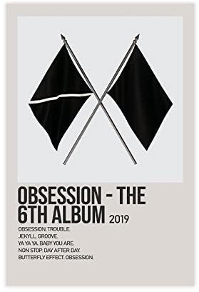 EXO Filmposter Obsession – The 6th Album By EXO Music Sänger, 1 Leinwand, Poster, Schlafzimmer, Dekoration, Sport, Landschaft, Büro, Raumdekoration, Geschenk, ungerahmt: 60 x 90 cm