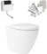 Comfort Height Back to Wall Rimless Toilet Pan with Concealed Cistern Gloss White Ceramic Round Shape with Soft Close Seat – Accessible Bathroom Fit (Elva)
