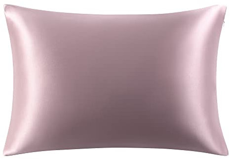 PiccoCasa 25 Momme Kissenbezug aus Doppelseitige 100% Seide Kissenbezug für Haar und Haut - Maulbeerseide Kopfkissenbezug - mit verstecktem Reißverschluss Mauve 40×60cm