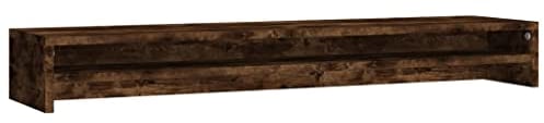 vidaXL Supporto per Monitor Rovere Fumo 100x24x13 cm Legno Multistrato