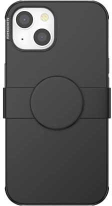 PopSockets iPhone 14 Hülle mit Handygriff und Slide kompatibel mit MagSafe, Handyhülle für iPhone 14, kabellos aufladbar - Black