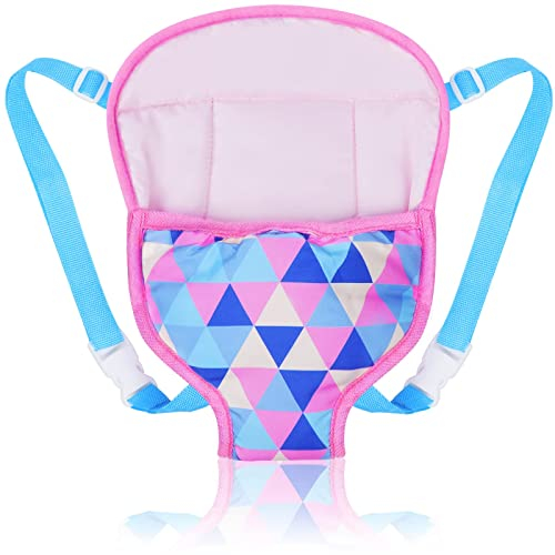 Aolso Porte bébé Poupée,Sac à Dos Porte-bébé Accessoire pour poupée pour Poupée de 14-18 Pouces-Bleu (poupée Non Incluse)