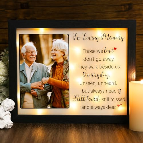 Memorial Gifts LED Shadow Box 10.2x15.2 cm Bilderrahmen – Trauergeschenk für den Verlust von Mutter, Mutter, Vater, Trauergeschenke, Trauer, Beerdigungsgeschenke