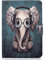 Bspring Hülle für Kindle Fire HD 8/HD 8 Plus Tablet (12./10. Generation, 2022/2020) Smart PU Leder Schutzhülle Cover, Soft TPU Rückseite Gehäuse Schutzhülle mit Auto Schlaf/Aufwach,Elefant