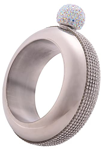 Hausdec Stainless Steel Bracelet Flasks Portable Wine Whisky Hip Flask Flagon Drinking Bottle Kitchen Wine Container,Silver