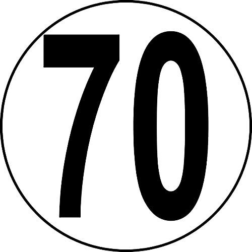 Plaque en métal Speed Limit 70 km/h Panneau d'avertissement 30,5 x 30,5 cm
