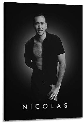 VZRSQZK Schauspieler Nicolas Cage Poster, dekoratives Gemälde, Leinwand, Wandposter und Kunstdruck, modernes Familienschlafzimmer-Dekor-Poster, 20 x 30 cm