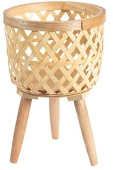 SVRITE Blumentopf, Bambus-Rattan, Blumentopf, Twill, Balkon, Blumenkasten, Blumenregal, S, Langlebig, Einfache Installation, Einfach zu Bedienen