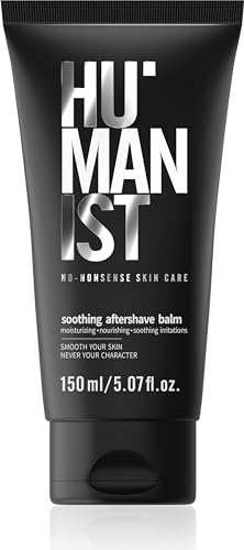 HUMANIST – Männerpflege - Beruhigender Aftershave Balsam – Feuchtigkeitsspendend – Nährend – Sheabutter & Allantoin, Traubenkernöl & Aloe-Saft – 150 ml