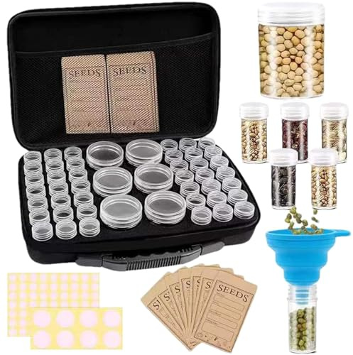 Organiseur de graines robuste, boîte de rangement pour graines, boîte de rangement à 48 emplacements, organiseur de paquets de graines avec couvercle, bac de rangement multifonction pour jardin