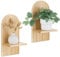 Walasis Wandregal Holz Boho Wanddeko: Holz Wand Deko Kinderzimmer Wand Regale Klein Pflanzregal für Wohnzimmer Schlafzimmer (Natur)