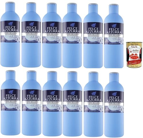 Italian Gourmet Fiori di Luna Bagnodoccia 12 x 650ml Duschgel Relax Duft | Essenza rilassante al profumo floreale; sanfte Körperpflege für Badewanne, Gesamtnettogewicht 7,8 L + Kostenlos Polpa 400g