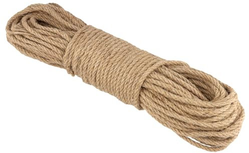 SHEUTSAN 8 mm x 60 m Juteseil, 1/3 Zoll x 196 Fuß starkes Hanfseil, dicke Jute-Schnur für Basteln, Gartenarbeit, Bündeln, DIY-Projekte