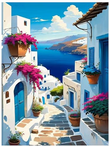 Paysage Peinture Numero Adulte, Paysage Coloriage Par Numero Adulte, Toile Peinture Pour la Décoration de la Maison 30x40cm Emballage en rouleau