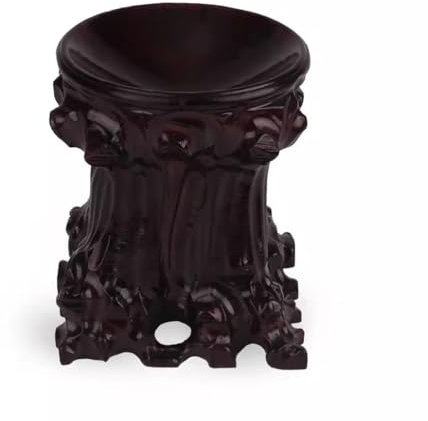 SFANIIX Support sur Pied Boule de Cristal, Base en Bois Massif, Base Concave en Pot, Artisanat, Support de Boule de Verre, Base de Pot de Fleur Ronde, Pieds Hauts Base de Présentation pour Plantes(L)