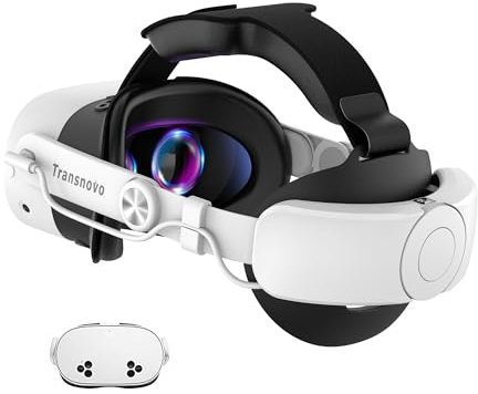 TRANSNOVO 10000mAh Battery Head Strap for Meta Quest 3S Accessories, Elite Strap with One-Button Retractable Adjustment and Digital Display, Enhanced Comfort & Extends Playtime by 2-3.5 Hours
