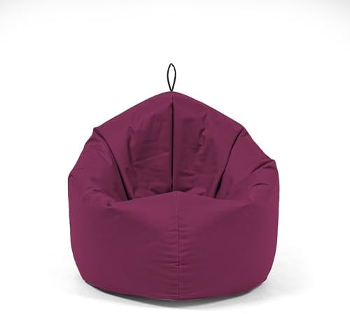 Nadimaideal Sitzsack 2 in1 Funktionen für Kinder, Teenager & Erwachsene | Indoor & Outdoor | Gaming Sitzsack -Komfortabler Beanbag | Füllung EPS Perlen (Weinrot, L -Durchmesser: 125 cm)