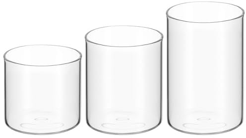 YARNOW 3pièces Bougeoir Verre Transparent Contenants Décoratifs pour Bougies Accessoires De Table pour Événements Et Décorations Intérieur