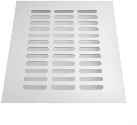 Rechteckige Lüftungsgitter, Metall-Lüftungsgitter, Lamellen-Design, für Kleiderschränke, Schuhschränke und Schränke (weiß, 200 x 200 mm)