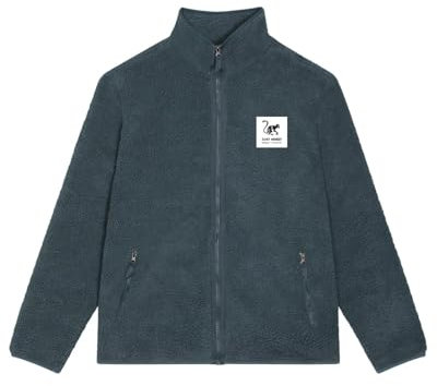 Surf Monkey Giacca in pile con cerniera, tasca sul petto a maniche lunghe, vestibilità classica, riciclata, Acqua, M